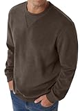 Sailwind Men's Corduroy Sweatshirt Casual Long Sleeve Crewneck Pullover Sweatshirts Brown