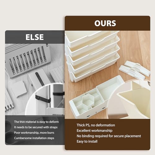 Estante, Bege Branco Estante Plástico Grande Capacidade para o Lar (40,4x70,6cm)