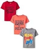 The Children's Place,Baby Boys,and Toddler Family,Mom,Dad,Sibiling Short Sleeve Graphic T-Shirts,Multipacks,Spoiled/Fav Dude/Moms Pride 3-Pack,3 Years