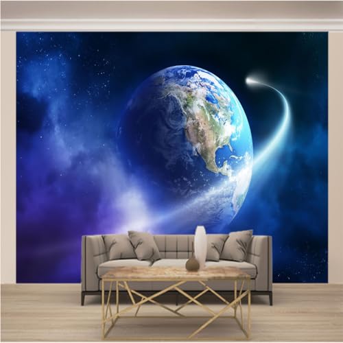 Papier Peint Panoramique Toison Bleu & Planète pour Transformer une Chambre