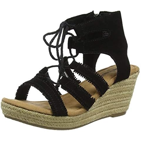 Minnetonka Women's Leighton/Black Suede Sandal, 6 UK Cover