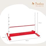 PINOLINO Hindernishürde Hoppe, Weiß/Rot, 1 Stück, Koordinationstraining – Ideal für Steckenpferd-Reiten, Ab 3 Jahren, Höhenverstellbar