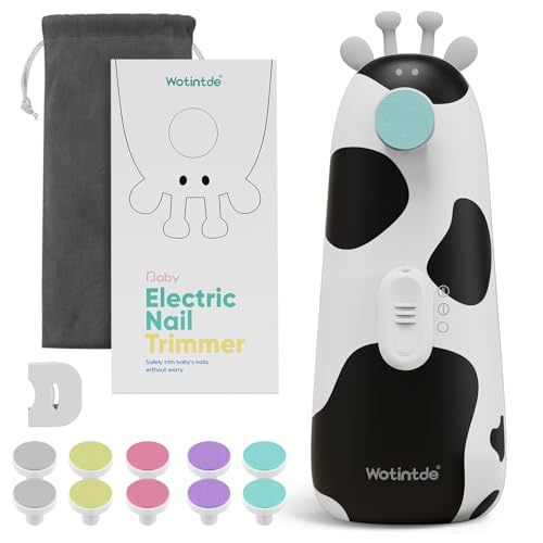 Image of Baby Electric Nail File, Infant Nail Clippers With 10 Grinding Heads & Led Light Safe Baby Nail Trimmer Electric, Nail Filer For Newborn Toddler Toes Fingernails Baby Fingernail Clippers Nail Care Kit