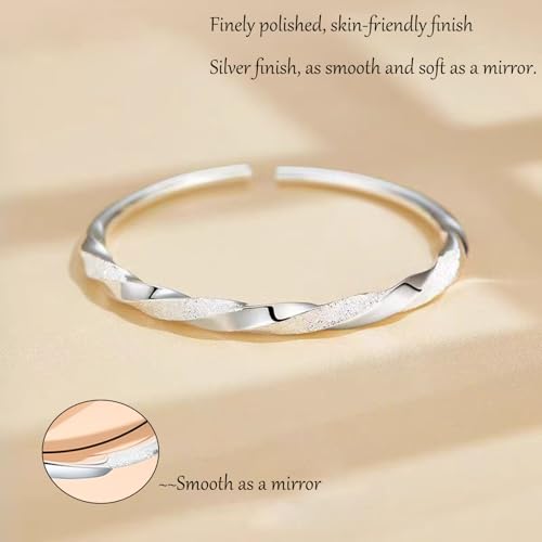925 Sterling Silver Open Bangle Bracelet for woman Cuff Bangle Bracelets Adjustable Jewelry with Gift Box Handmade Bracelet Valentine Gift4