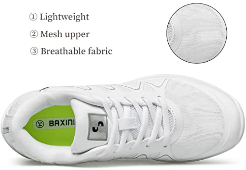 BAXINIER Girls White Cheerleading Dance Shoes Lightweight Youth Competition Cheer Sneakers Kids Training Tennis Shoes2