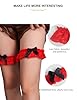 comeondear Wedding Garter 2-Pack Elastic Lace Garters for Brides Sexy Wedding Thigh Ring Garters Women Garter Set Leg Band One Sizes Red #3