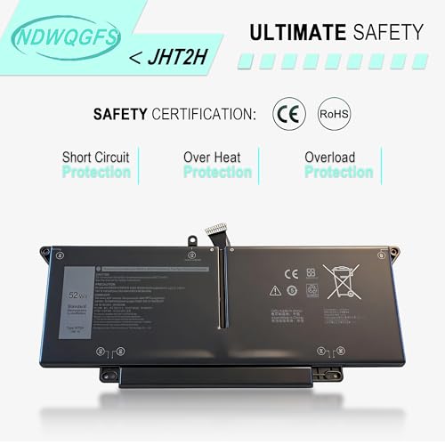 Image of JHT2H 52Wh Laptop Battery for Dell Latitude 7310 7410 Latitude 7410 Chromebook Enterprise P34S Series 7.6V 52Wh Replacement for 04V5X2 HRGYV WY9MP 35J09 0YJ9RP