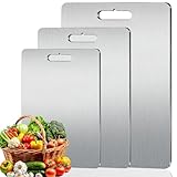 3 Piezas Tabla Para Picar Acero Inoxidable 304【Auténtico】, Tablas Para Picar Cocina, Titanium Cutting Board, Tabla...