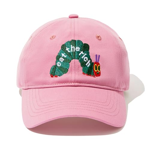 Image of Eat The Rich Hungry Caterpillar Trendy Cute Hat Men & Women Baseball Cap Adjustable Cotton dad hat