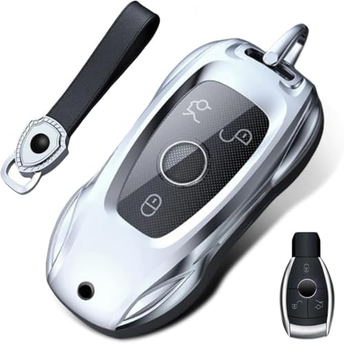 HANSTRONG GEAR Remote Car Key Fob Metal Case Cover Protection Holder Protector Shell Accessories Compatible for Mercedes-Benz AMG C E M S CLS CLA GLK GLA GLC GLE (B Style) by HANSTRONG GEAR - Used condition - US$10.91