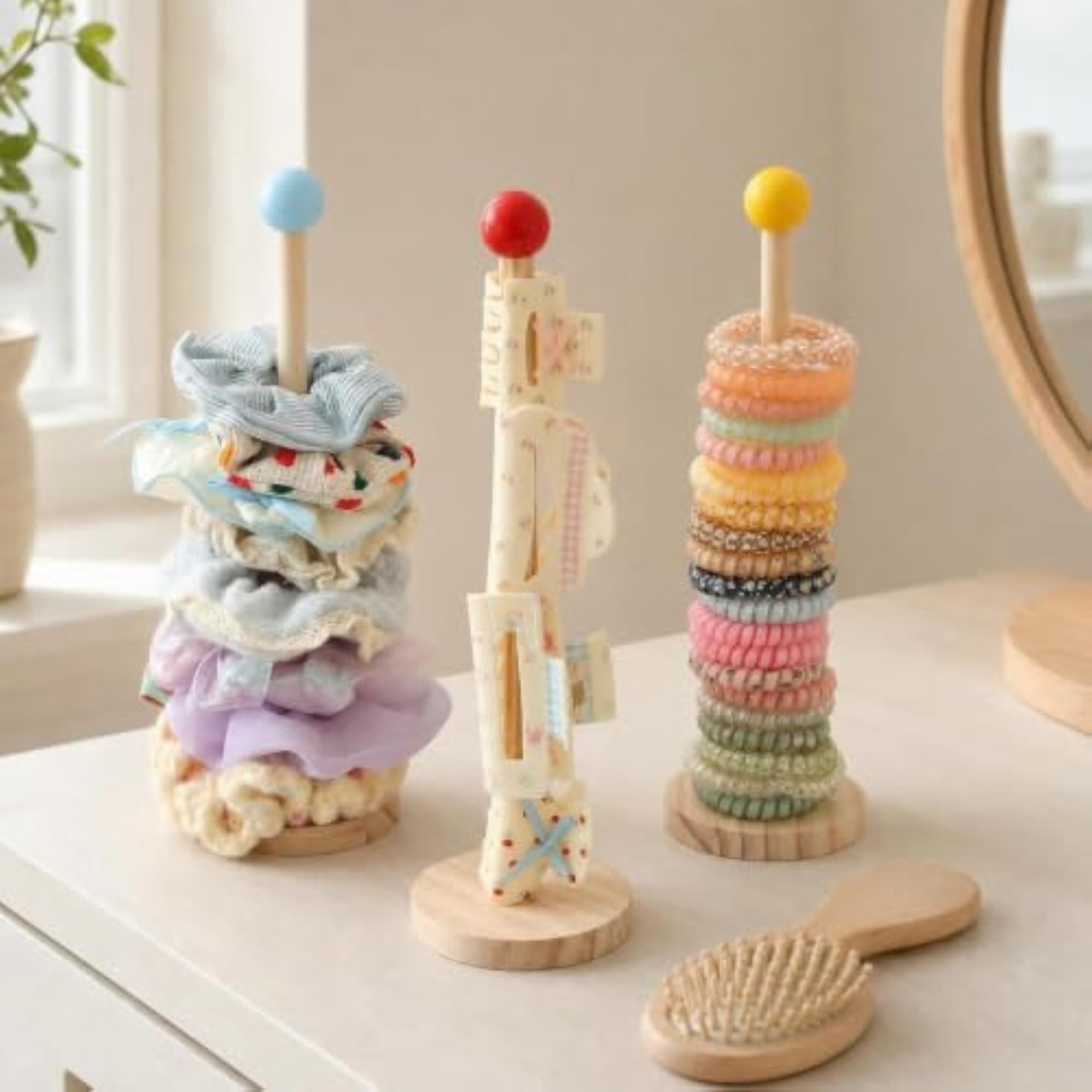 Hair Accessories Organizer Stand for Ties and Clips