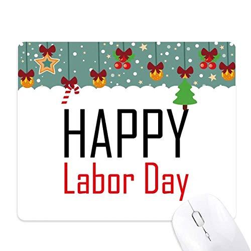 Tapis de souris Labor Day Blessing en caoutchouc antidérapant pour bureau