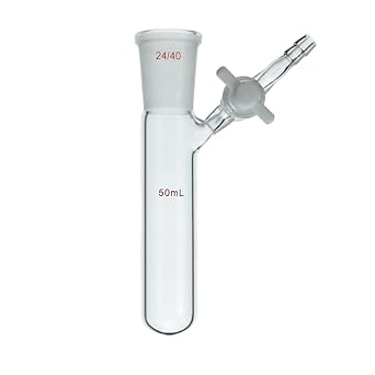 50ml 24/40 Glass Reaction Tube with Side PTFE Stopcock Lab Chemistry Reactor Vessel