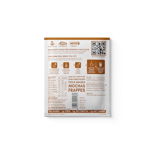 Image of Cocosutra Sugar Free Caramel Drinking Chocolate Mix, 20 g | Zero Sugar, Low Carb, Keto-Friendly, Vegan | Stevia & Erythritol Sweetened | Serve hot & cold