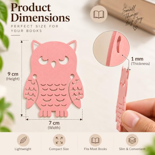Image of 4 Pack Sanchi Homes Owl Bookmark Set | Assorted Colour | Durable Bioplastic