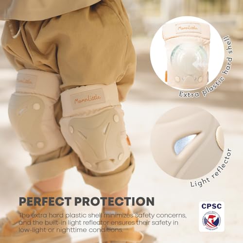 MomnLittle Kids Knee Pads and Elbow Pads Wrist Guards Set for 3-7 Years Girls Boys 3 in 1 Protective Gear Set for Skating Inline Cycling Skateboard - Image 3