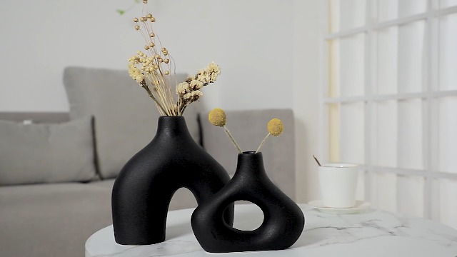 Amazon.com: CEMABT Orange Ceramic Vase Set of 2 for Modern