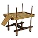 Holzsammlung Plataforma Flotante de Tortuga, Plataforma de Secado Flotante de Reptiles con Escalera de Rampa, Tanque de Acuario Adorno Flotador Decoración Bask Terraza para Mascotas Pequeñas, L