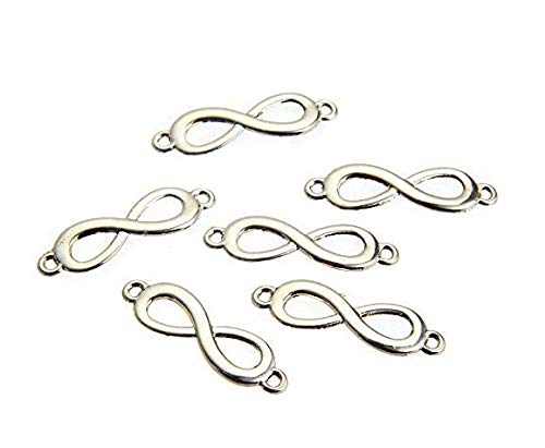Batino 30pcs Double Holes Infinity Symbol Connector Charms for Bracelet Necklace Jewelry Making DIY Craft Accessories