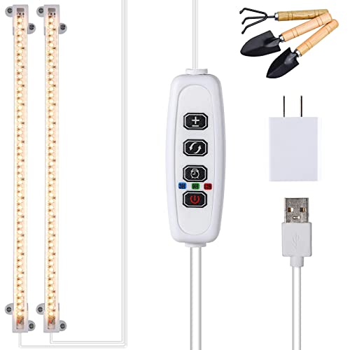 RWNTAOZM Leds Lampe pour Plante, Lumière de croissance à spectre complet, 20W 96 LEDs, 4 méthodes d'installation, minuterie 3/9/12H, 10 niveaux de gradation, 3 modes d'interrupteur, 3000K 2 packs Cover