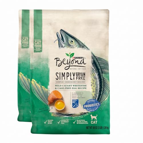 Purina Beyond Natural Grain Free Dry Cat Food Whitefish and Egg Recipe with Added Vitamins, Minerals and Nutrients - 3 lb. Bag (Pack of 2)