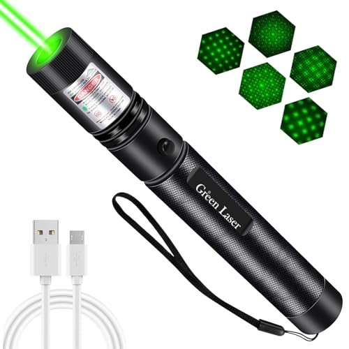 LUIIKEN Rechargeable Green Laser Pointer High Power, Strong Long Range Laser Pointer for Astronomy