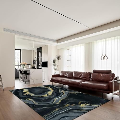 Tapis flanelle 180 x 280 cm imprimé 3D style marbre chic - 4