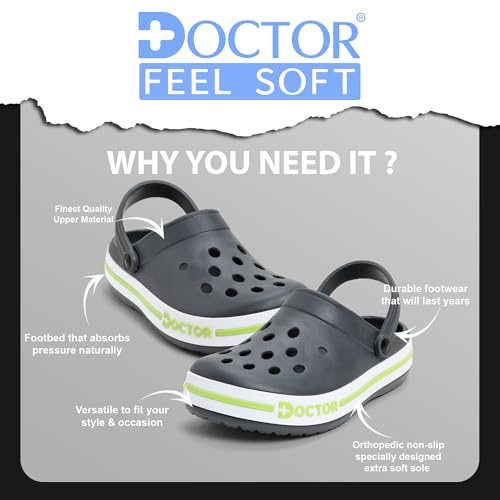Image of Men Clogs with Back Strap | Lightweight Comfort Footwear | Cushioned EVA Sole | Anti-Slip Everyday Wear Clogs for Indoor, Outdoor, Work & Casual Use