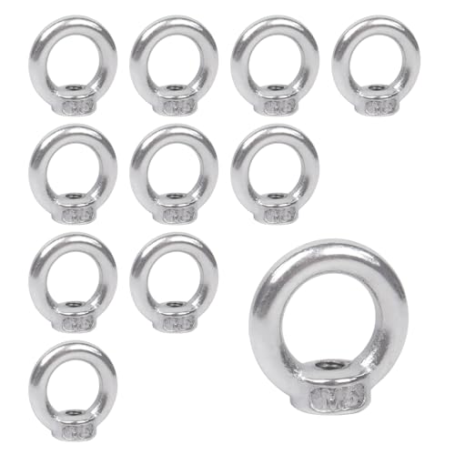 Tuerca anular M5, 12 unidades de acero inoxidable 304, tuercas anulares, rosca M6, hardware, ojales, para accesorios de elevación, tuerca anular