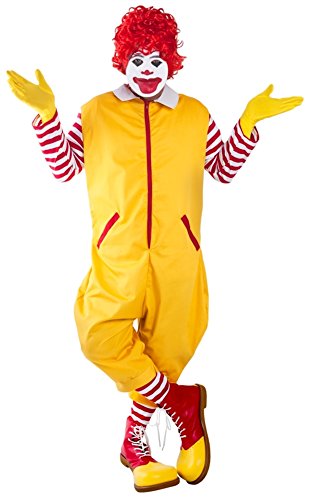 Adult Yellow Clown Costume (Size: Standard)