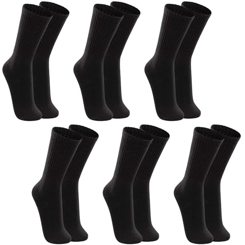 Kit 06 Pares Meia Lupo Sport Cano Longo Punho Canelado Algodão Masculino Adulto | 6 Pretas | 41-44