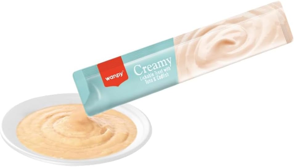 Wanpy/Truly Creamy Petisco Cremoso para Gatos, 40 Sachês, 560g, Atum e Salmão + Atum e Bacalhau