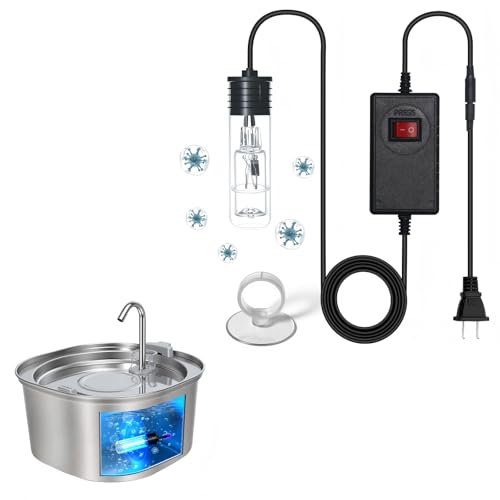 COOSPIDER Pet Fountain Light 3W 12V Mini Submersible Clean Green Lamp Waterproof for Cat/Dog Water Fountain Pet Drinking Safe & Healthy from 33oz/1L to 169oz/5L