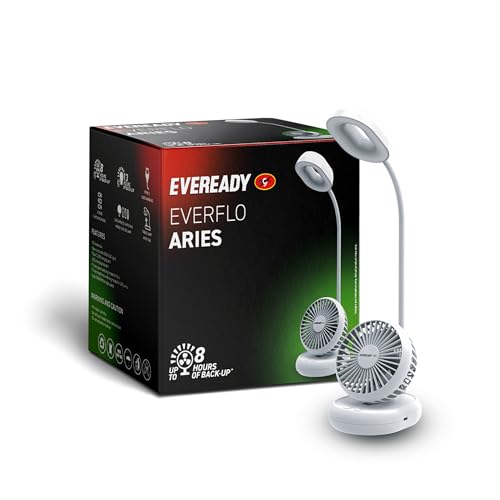 Image of Eveready FE06 Everflo Aries Rechargeable Fan, White