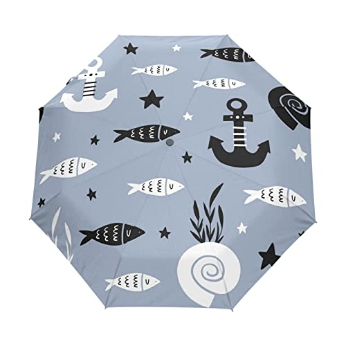 Parapluies pliables automatique : finissez-en avec la pluie grâce aux motifs marins
