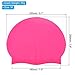 PATIKIL Silicone Swim Cap, 2 Pack Waterproof Swimming Hat Non-Slip Adult Swimming Caps for Women and Men Swim Training Racing, Rose Red