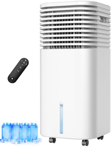 Image of Windowless Air Conditioner Portable 1800CFM w /4 Modes&3 Speeds, 15H Timer, 3 Gal Tank for 24H Cooling 600Sq.Ft, 120Swing Swamp Cooler Air Conditioner, Evaporative Air Cooler No Hose for Room