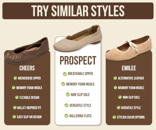 Image of Project Cloud Womens Flats Memory Foam Ballet Flats for Women (Prospect) | Memory Foam Insole and Lightweight Design - Non-Slip Sole Comfortable and Durable Womens Flats for All Occasions