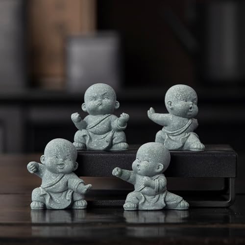 Estatuas de Buda en Piedra arenisca, Conjunto 4 Piezas miniatura 7