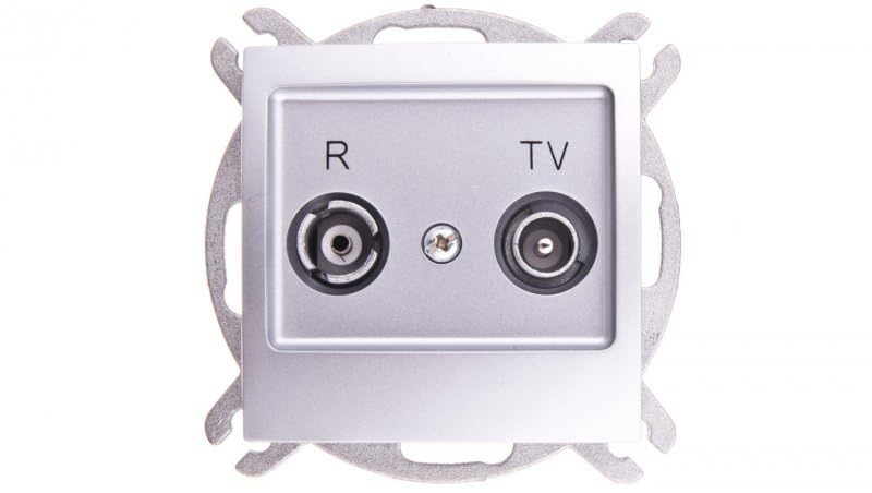 Prise de courant argent IP20 encastrable 71 mm 38 mm pour rénovation électrique