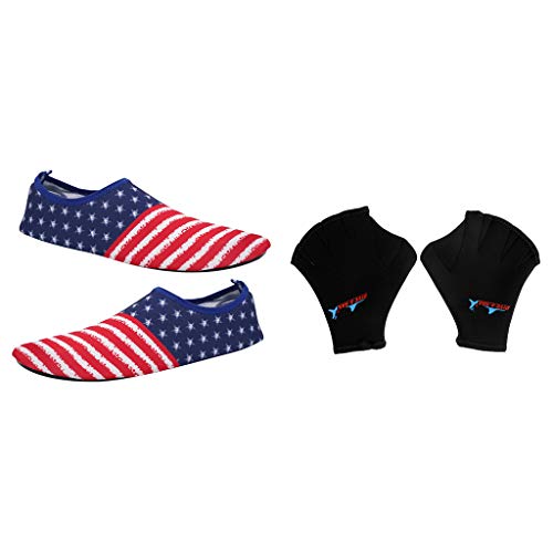 Luvas de mergulho com teia de mergulho da Menolana e 1 par de meias de surfe para piscina e água