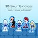 BioSwiss Bandages, The Smurfs in 3D Shaped Self Adhesive Bandage, Latex Free Sterile Wound Care, Fun First Aid Kit Supplies for Kids and Adults, 50 Count Plastic Case