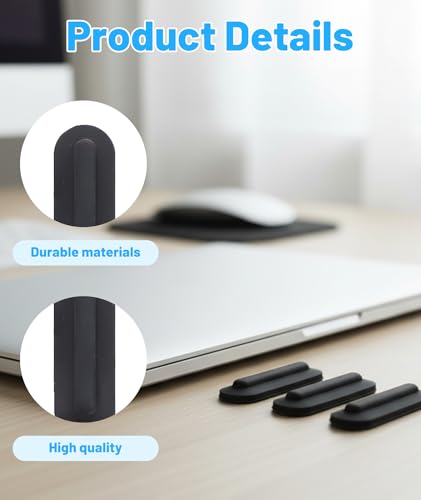 Image of 4 Pcs Laptop Bottom Rubber Grip, Laptop Rubber Feet Replacement for Improved Stability and Airflow, Non-Slip Rubbers Pads Suitable for Most Laptops Models, Black