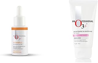 O3+ Vitamin C Serum Glow- Face &amp; Neck Serum- Combination Skin-30ml &amp; O3+ Brightening and Whitening Face Wash Combo