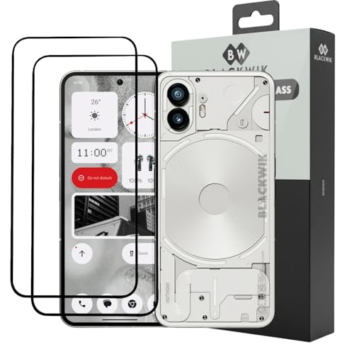 Image of Blackwik Tempered Glass Screen Protector for Nothing Phone 2 with Edge-To-Edge Protector Coverage | Easy Installation Kit (Black) (Pack Of 2)