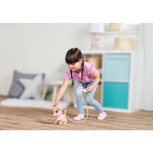 Simba 105893542 - Chichi Love Loomy, mit leuchtender Kabelsteuerung, kann Laufen, bellen und mit dem Schwanz wedeln, 20cm, Für Kinder ab 3 Jahren