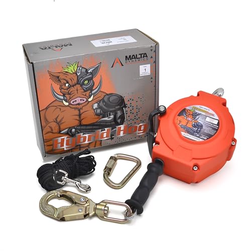 Image of Malta Dynamics Hybrid Hog Self Retracting Lifeline 20' Fall Protection Yoyo | Class 1 Retractable Fall Protection Lanyard with Quick-Action Brake, OSHA and ANSI Compliant Safety Lanyard and Fall Arrestor