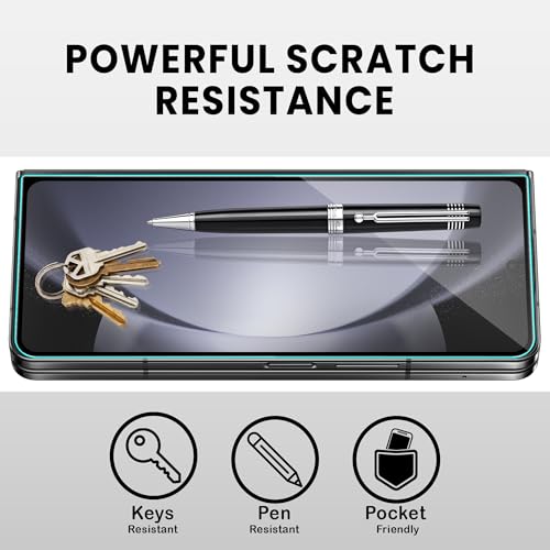 Image of ArmourPro Tempered Glass for Samsung Galaxy Z Fold 5-9H Anti Scratch Screen Protector, Edge to Edge Coverage, HD Clarity, Smooth Touch, Case Friendly | Black, Pack of 2