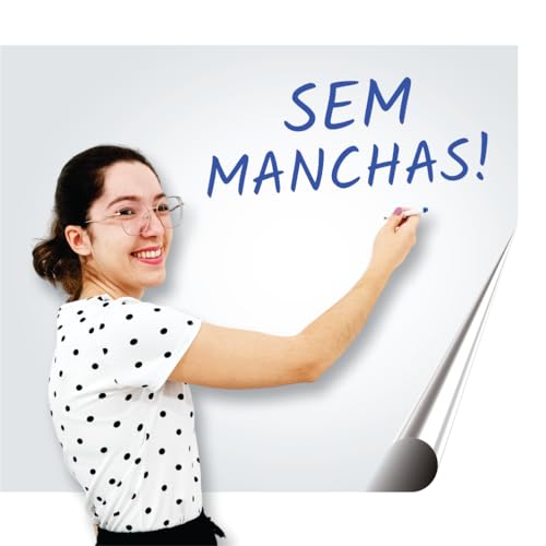 Adesivo quadro branco lousa laminado sem manchas 2 x 1m corporativo