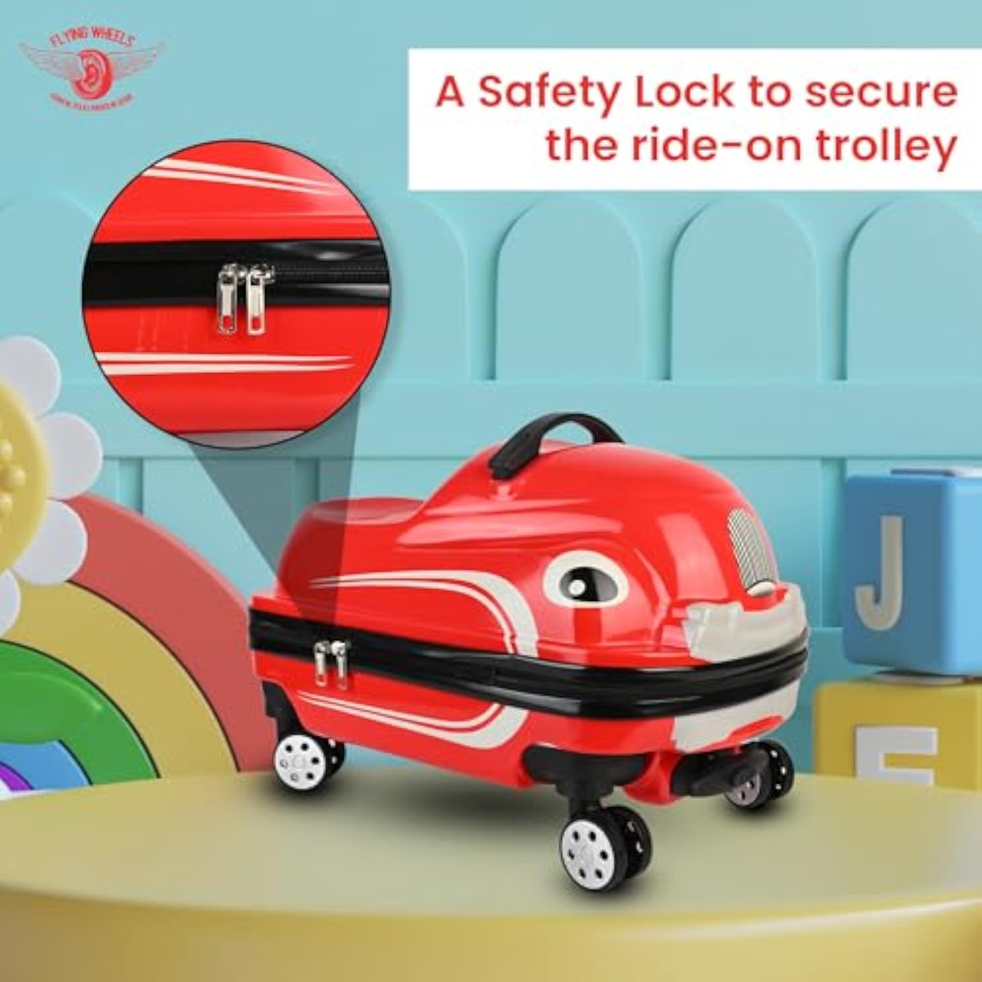 Ride-On Kids Trolley Bag, 2-in-1 Carry-On Car Shaped Suitcase